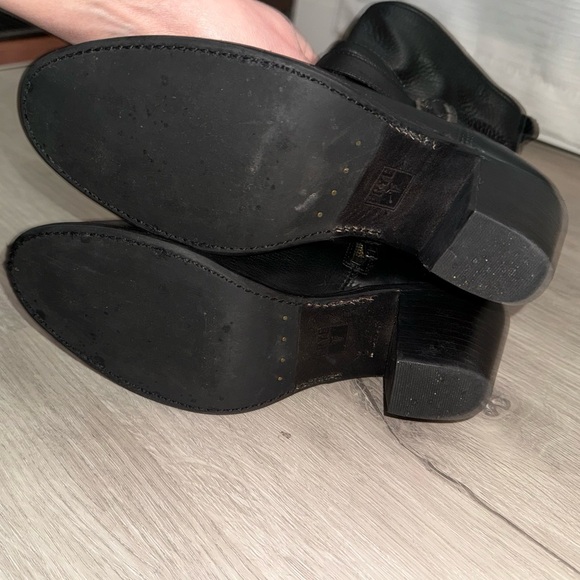LEATHER FRYE BOOTS SIZE 8 WOMANS ALL BLACK - Picture 6 of 10